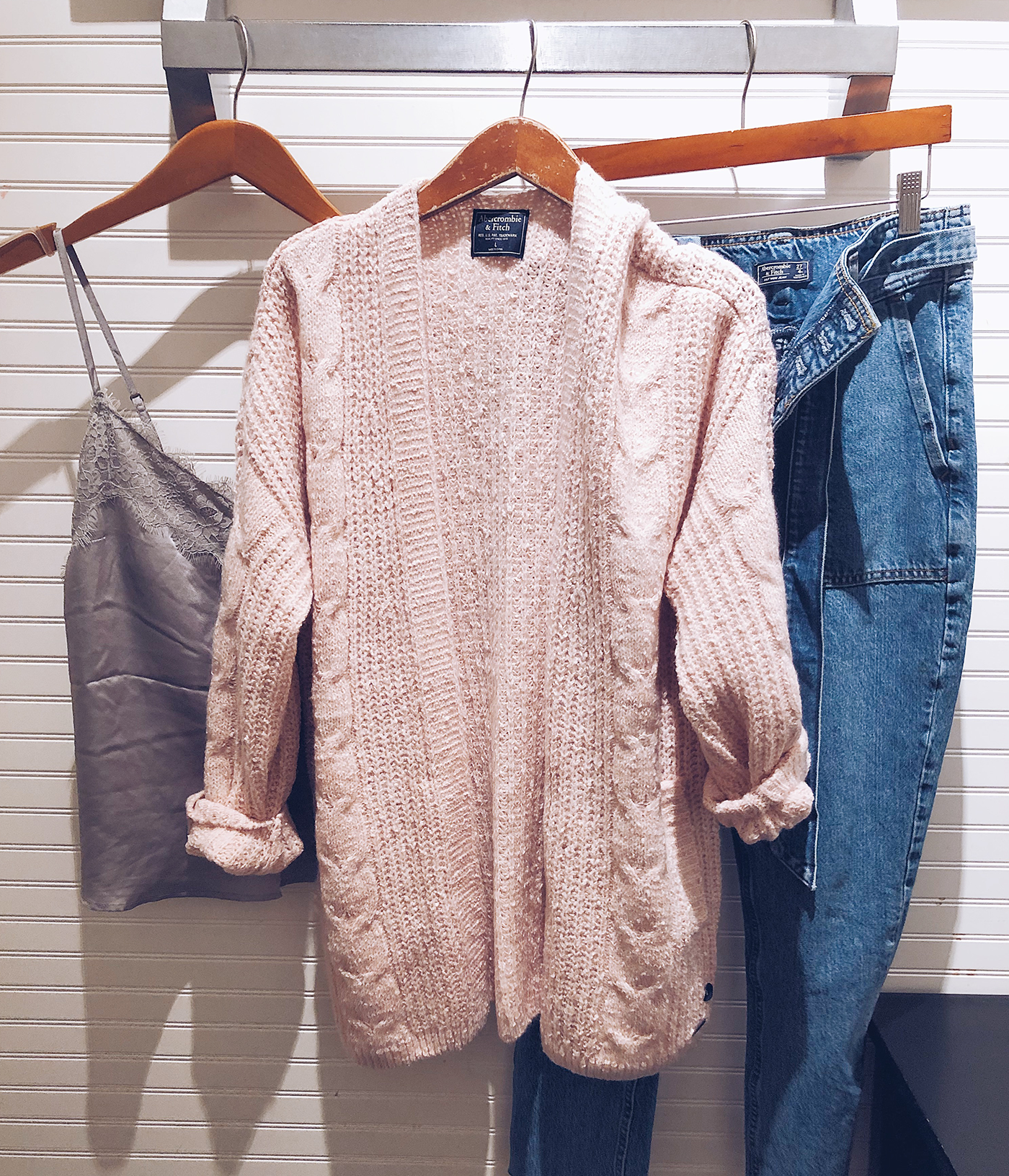 Blush Pink Cardigan for Fall from Abercrombie